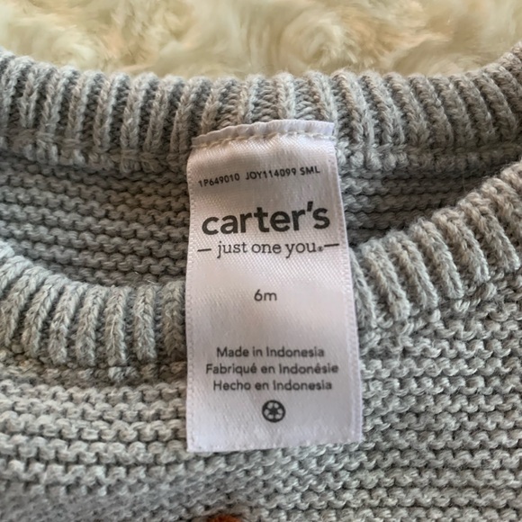 Size 6 Months Carter’s Baby Lion Sweater and Striped Pants Set - Picture 4 of 9